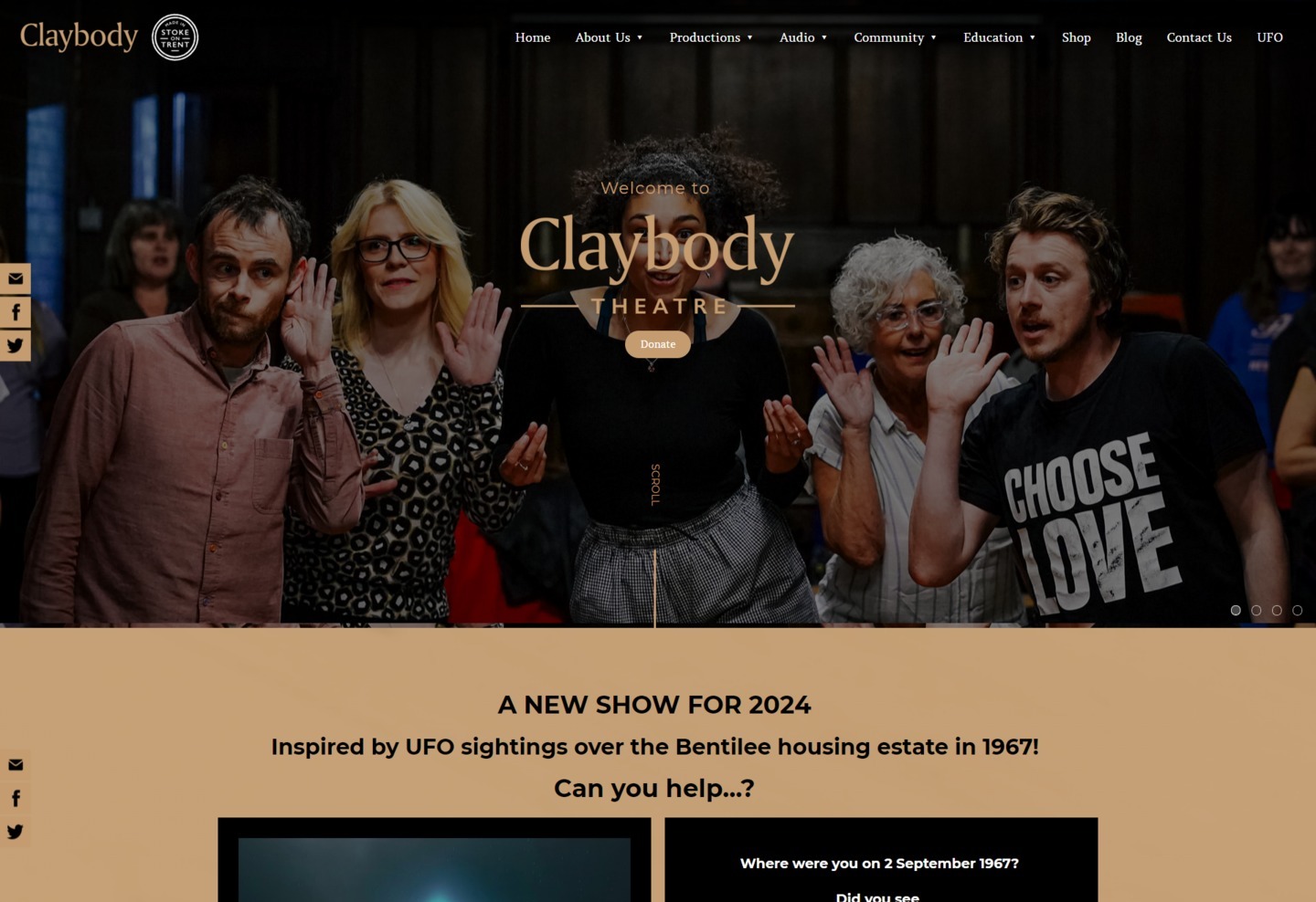 Claybody Theatre website screen grab