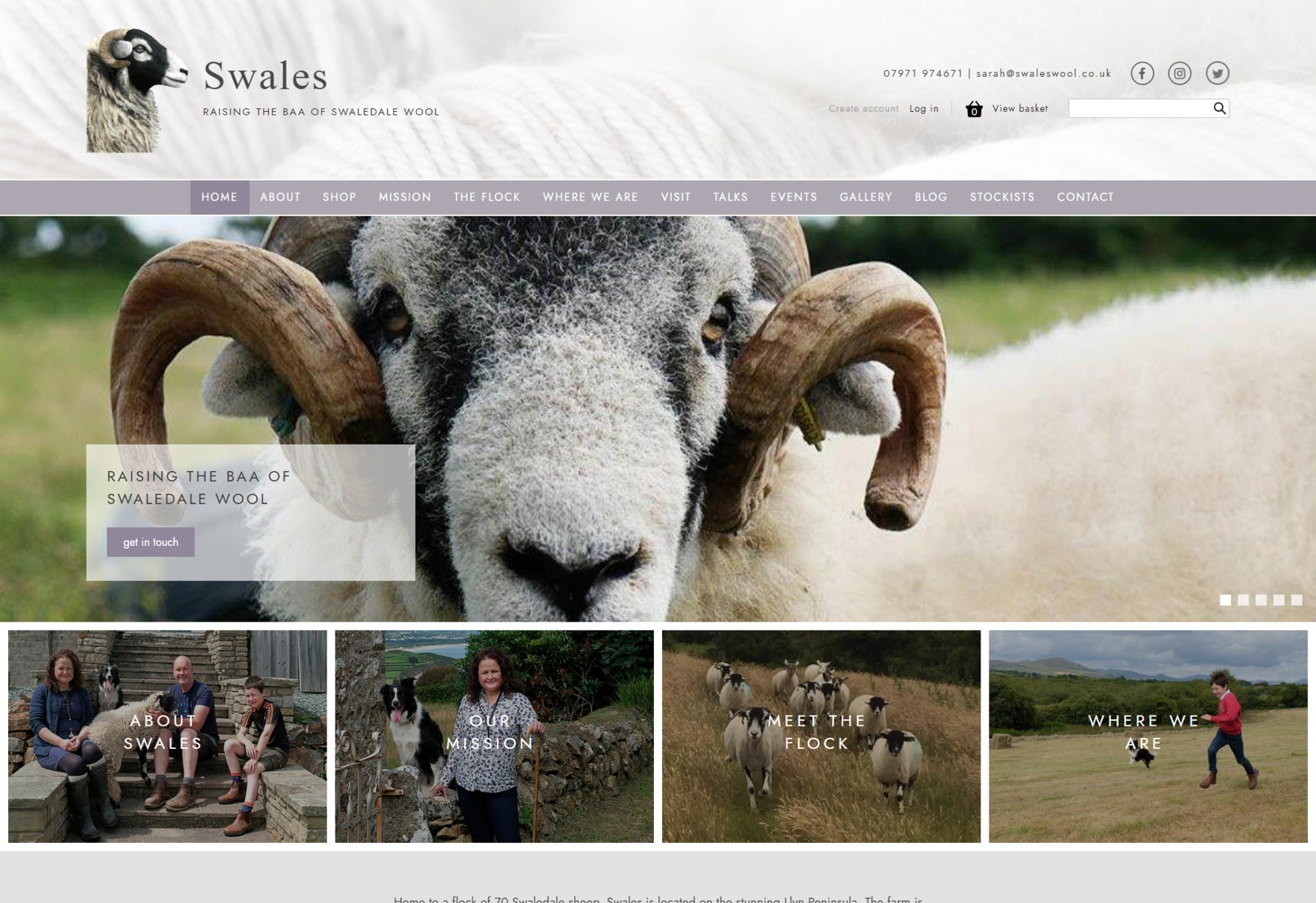 Swales Wool website screen grab