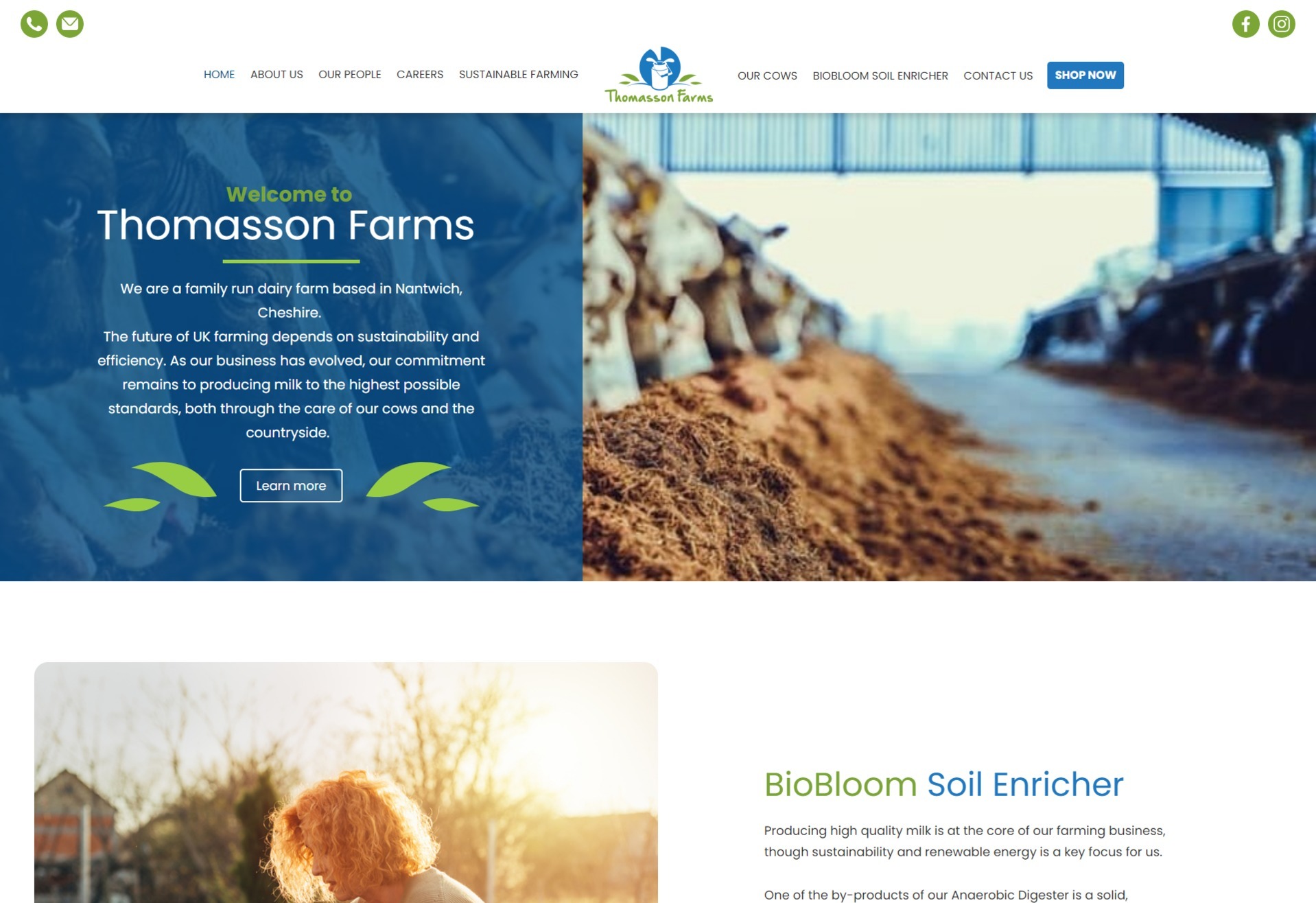 Thomasson Farms website screen grab