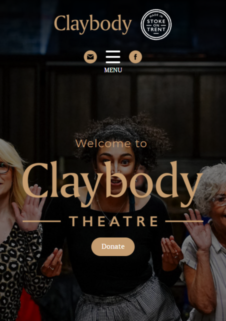 Claybody Theatre shown on a mobile