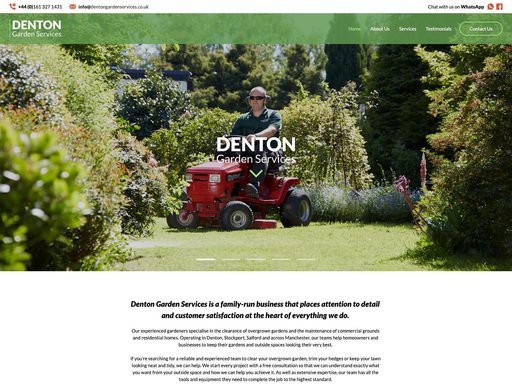 A website in Cheshire for a gardening company