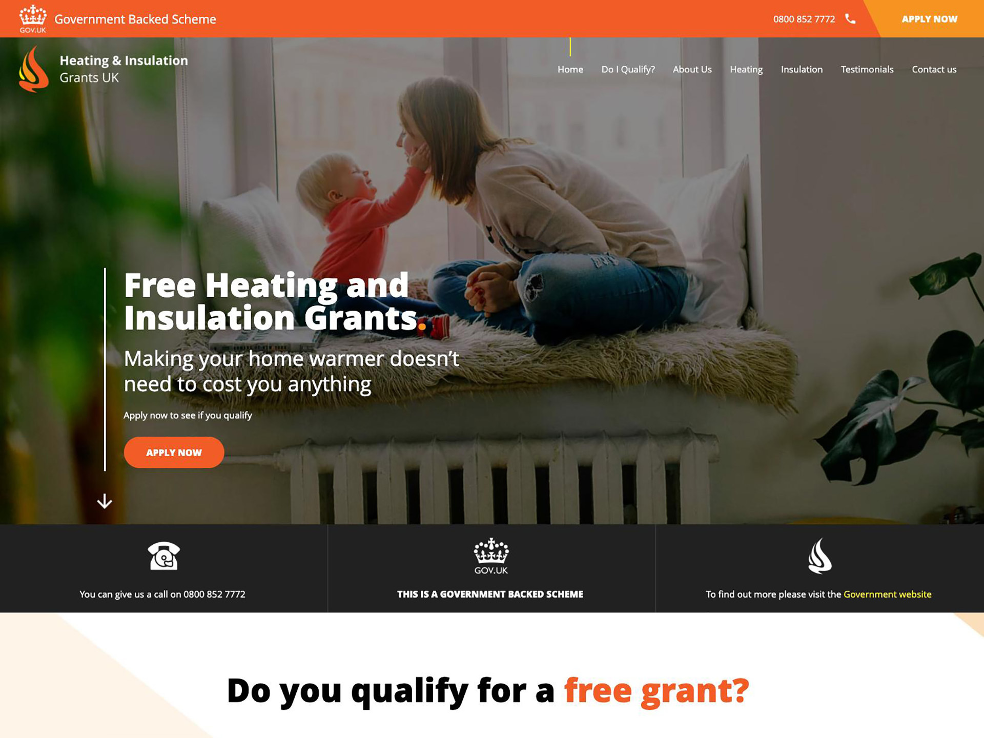 A website in Cheshire for a heating and insulation company