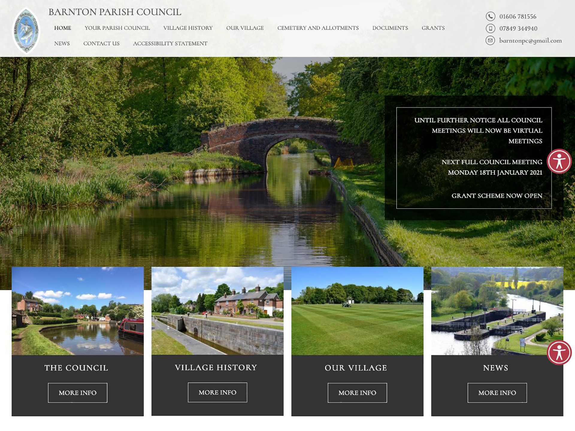The Barnton Parish Council website created by it'seeze Knutsford