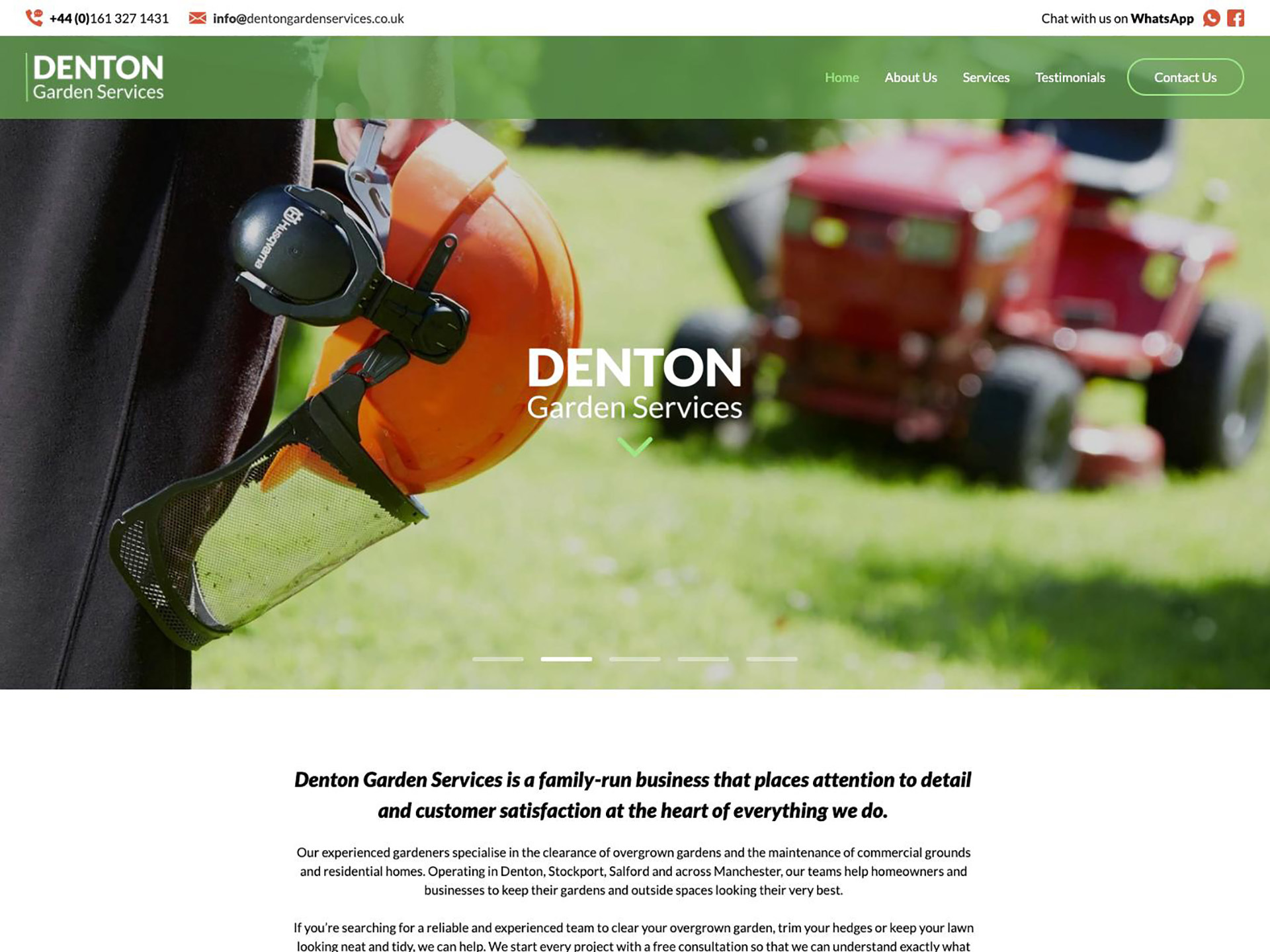 The Denton website created by it'seeze Knutsford