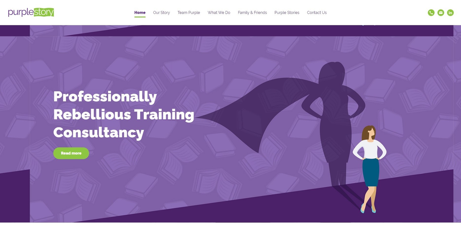 The new Purple Story website, designed by it'seeze, shown on desktop
