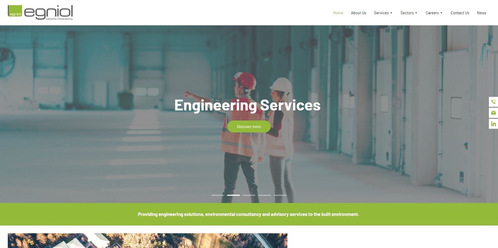 The new Egniol, designed by it'seeze, website shown on desktop